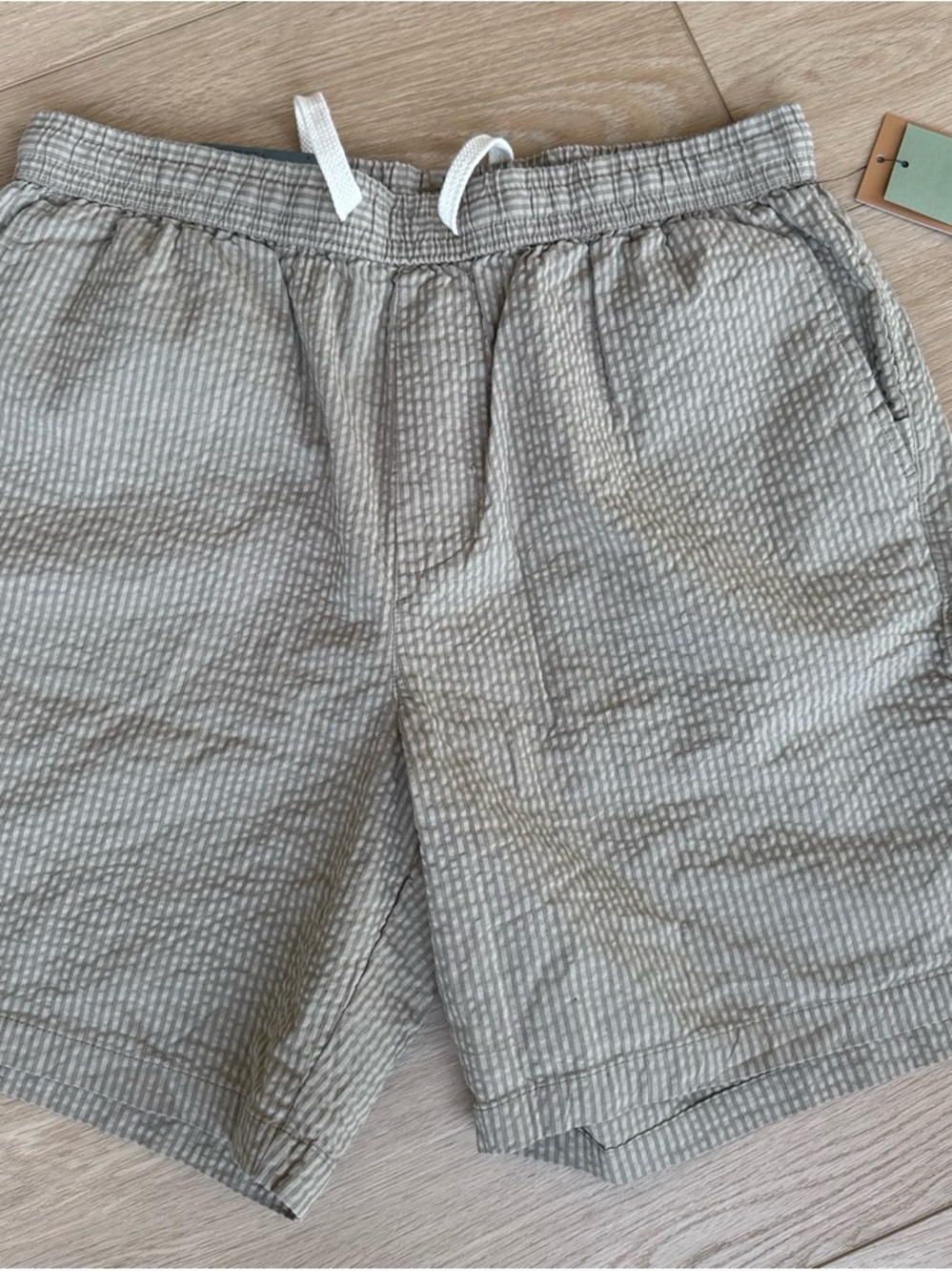 Goodfellow & Co Light Tan Seersucker Drawstring Shorts